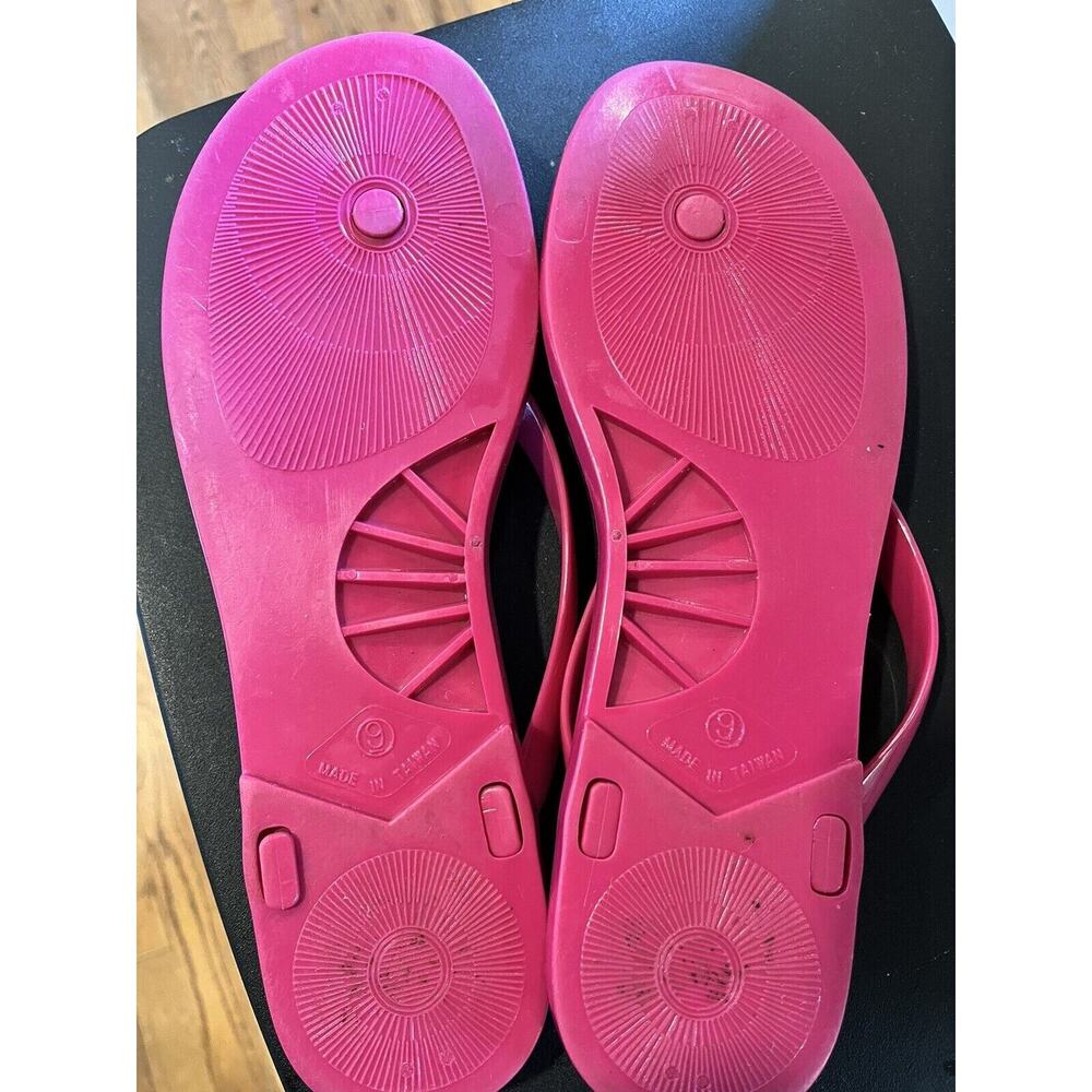 EUC Vineyard Vines women’s metal whale charm Jelly Flip Flops Thong Sandal USA 9 - Picture 4 of 4